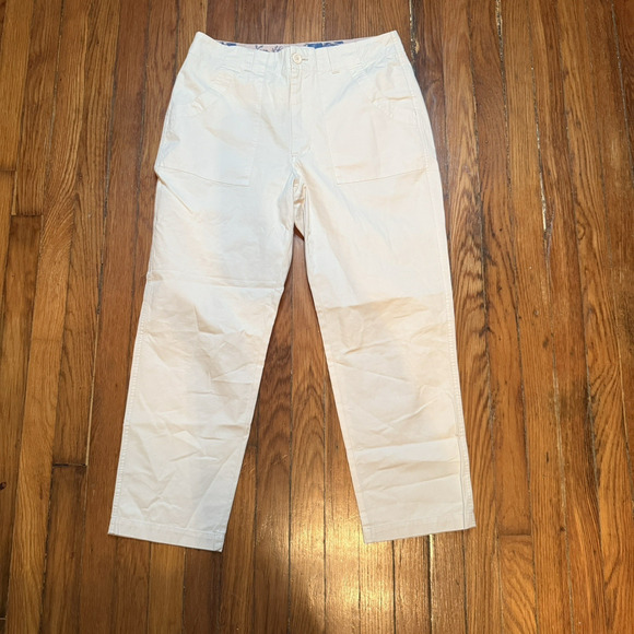 Sundance Rhodes Pants Off White Cream Cotton Soft Twill Size 10 - Picture 2 of 9